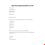 Official meeting announcement letter example document template