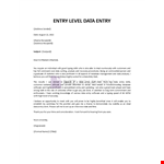 Entry Level Data Entry Cover Letter Template example document template
