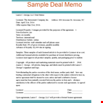 Licensed Agreement Template - Create a Deal Memo with George & Laura example document template