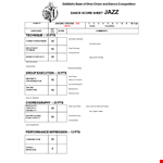 Dance Score Sheet Template - Evaluate Dance Routine Movement, Transitions, and Technique example document template