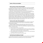 Letter Of Recommendation For First Time Employment example document template