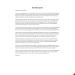 Best Man Speech example document template