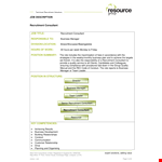 Recruitment Consultant Job Description example document template