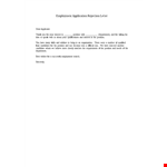 Employment Application Rejection Letter example document template