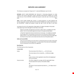 Employee Loan Agreement example document template