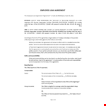 Employee Loan Agreement example document template 
