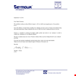 Effective immediately: Price Increase Letter for Sycamore and Seymour example document template