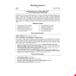 MBA Resume Format example document template
