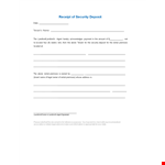 Rental Deposit: Protect Your Premises with Security for Landlord and Tenant example document template