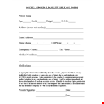 Sports Liability Release Form - Protecting Your Rights & Health example document template
