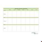 Weekly Activity Schedule example document template