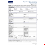 Request Your Certificate of Conformance | Get Inspection Information | Intertek example document template