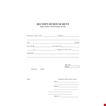 House Rent Receipt Template - Printable Receipt for Under a House example document template 