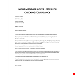 Night Manager cover letter example document template