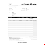 Get Your Mechanic Business Running with Our Total Quote Template | Company Name example document template