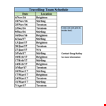 Team Schedule Sample example document template