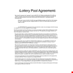 Free Lottery Pool Agreement Template - Create an Efficient Lottery Agreement example document template