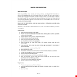 Waiter Job Description example document template