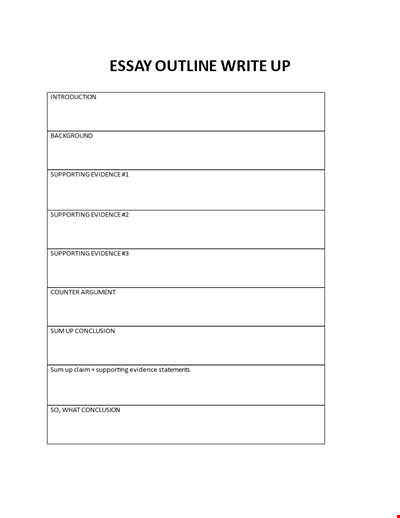 Essay Outline Write Up Template