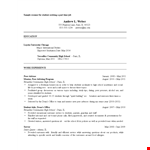 Sample College Student's Job Resume | School, Paris, Community example document template