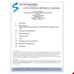 Council Retreat Agenda Template - Effective Meeting Plan for Productive Discussions example document template