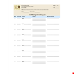 Self Storage Inventory List example document template