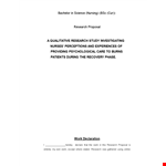 Nursing Research Proposal Format - Study and Research Guidelines example document template