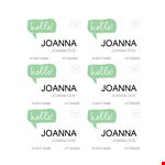 Create Custom Name Tags for Your Event - Joanna and Attendee Name Tag Template example document template