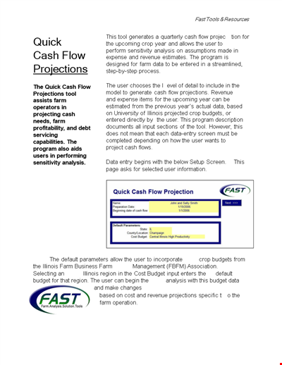 Cash Flow Projection Chart