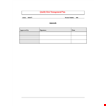 Quality Risk Management Plan example document template