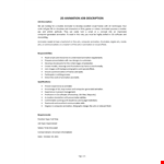 2D Animation Job Description example document template