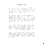 Create a Legal Agreement with Our Promissory Note Template | Borrower & Lender Shall Agree example document template