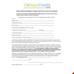 College Letter of Intent for Participation example document template