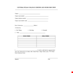 College Certificate Of Destruction Template - Campus Texas Central | Destroy Your College Documents example document template