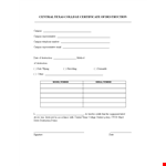 College Certificate Of Destruction Template - Campus Texas Central | Destroy Your College Documents example document template 