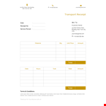 Transport Receipt A example document template