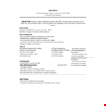 Entry Level Sales and Marketing Resume | Marketing, Sales, Email | Kansas example document template