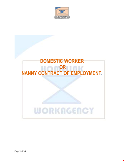 Domestic Nanny Contract Template