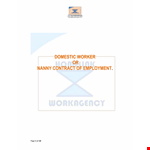 Domestic Nanny Contract Template example document template