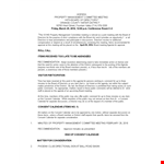 Property Management Agenda Example example document template