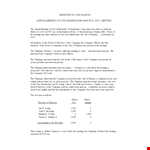 Company Meeting: Sole Shareholder Meeting Minutes Template example document template