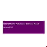 Monthly performance Report example document template