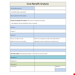 Maximize Efficiency: Cost Benefit Analysis Template for Analysis of Alternatives and Benefits example document template