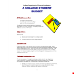 Printable College Budget Planner example document template