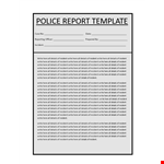 Prepare Accurate Police Reports - Officer Reporting Templates example document template