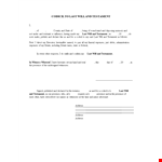 Create Your Last Will And Testament Today - Free Template Available | Presence of Codicil example document template