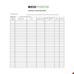 Contractor Visitor Sign In Sheet example document template