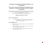 Divorce Agreement | Property, Parties & Agreements example document template