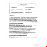 Early Head Caregiver Job Description example document template 
