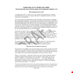 Download a Parenting Plan Template to Co-Parent with Ease example document template
